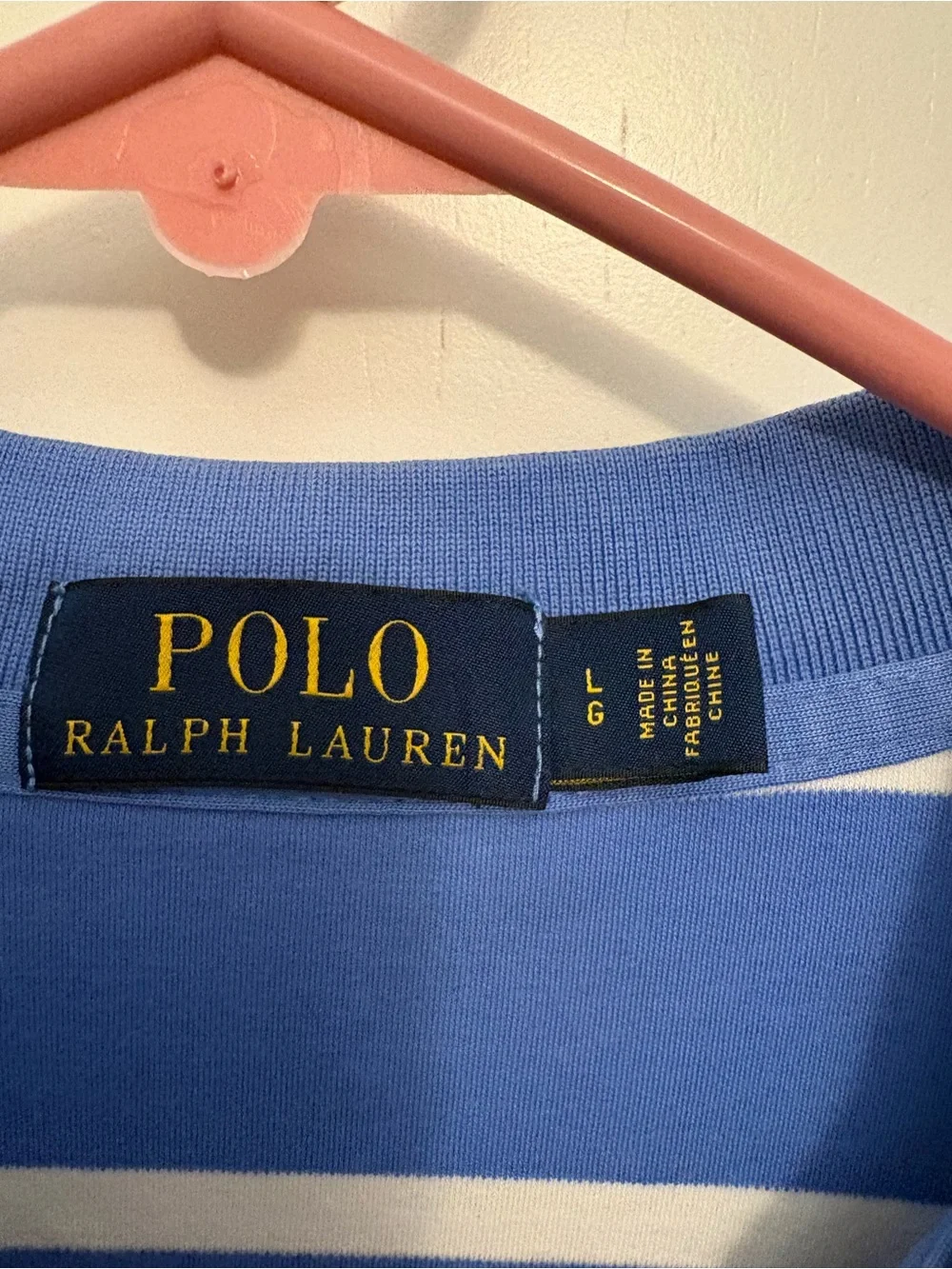 Ralph Lauren Blue and White Striped Polo Shirt